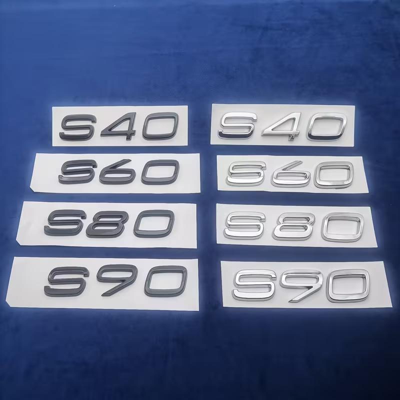 1pc 3D Chrome ABS S40/S60/S80/S90 Car Rear Trunk Emblem Badge Sticker