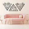 Set of 3 Floral Metal Wall Art Minimalist Home Decor Pictures