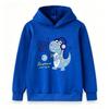Kids Boys Girls Cute Cartoon Dinosaur Enjoy Music Pattern Pullover Hoodie Casual Soft Long Sleeve Hooded Sweatshirt For Toddler Children Daily