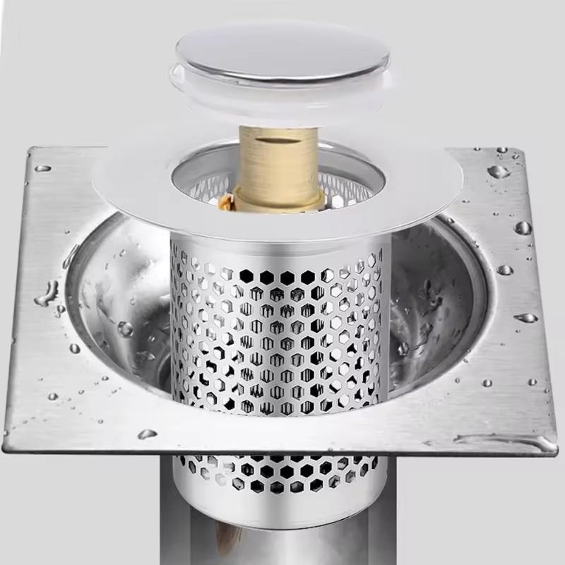 Steel Floor Drain Filter Screen Pop-up Bounce Core Drain Plug Washbasin Floor Drain Sink Filter Plug Anti Odor Filter Accessorie