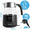Electric Glass Kettle With Temperature Control Keep Warm 1.7L 2200W Boily5000-Bl