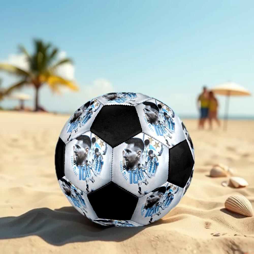Pallone da Calcio Messi Colorato Per Tutte le Età Cucito a Macchina PVC Pronto per la Competizione Resistente Alto Rimbalzo.TAGLIA5