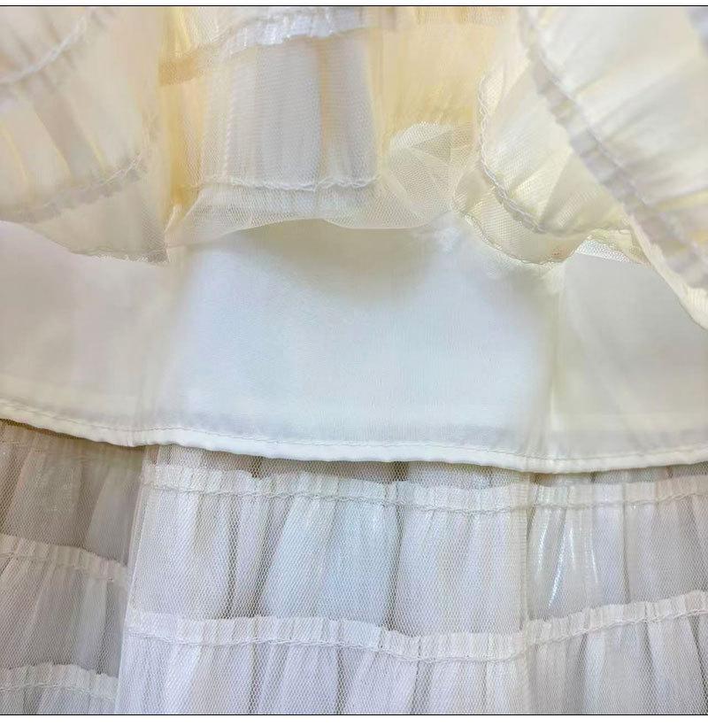 Elegant Plus Size A-line Mesh Patchwork Skirt - Fairy Gauze, Fluffy Layered Cake Design