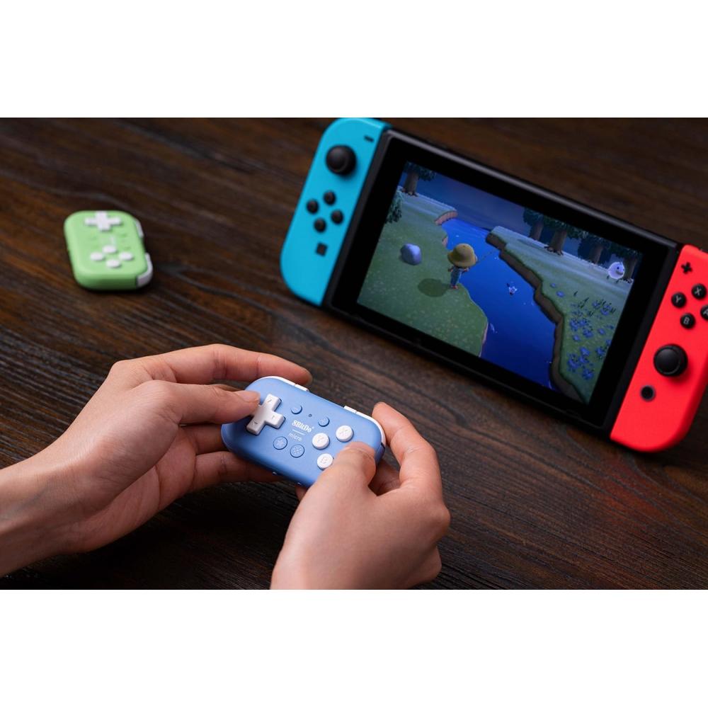 8Bitdo Micro Bluetooth Gamepad Pocket Size Mini Controller for Switch, Android, Raspberry Pi, Supports Keyboard Mode (Blue)