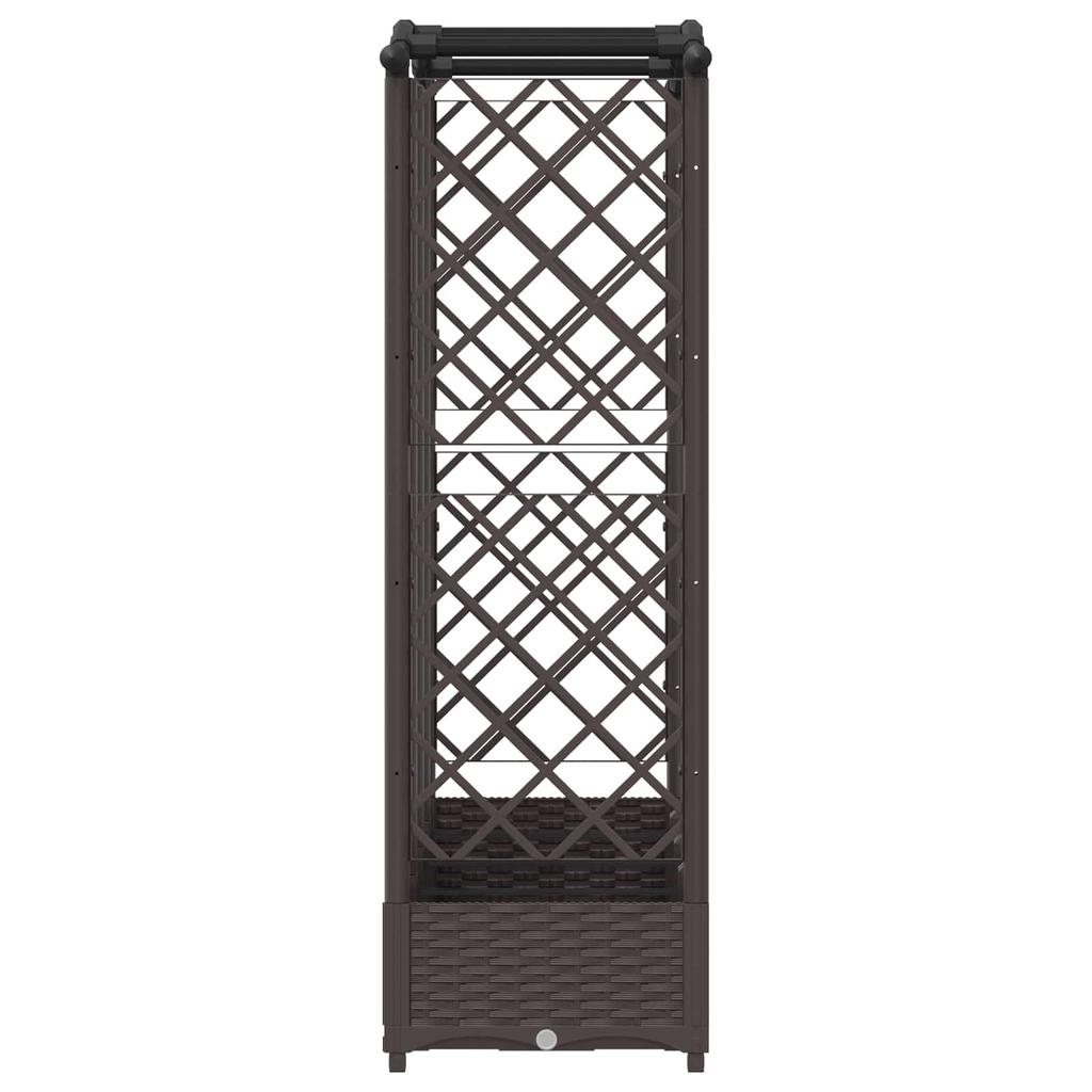 Raised Garden Bed with Trellis and Hanging Roof Brown 203.5 x 40 x 125 cm PP