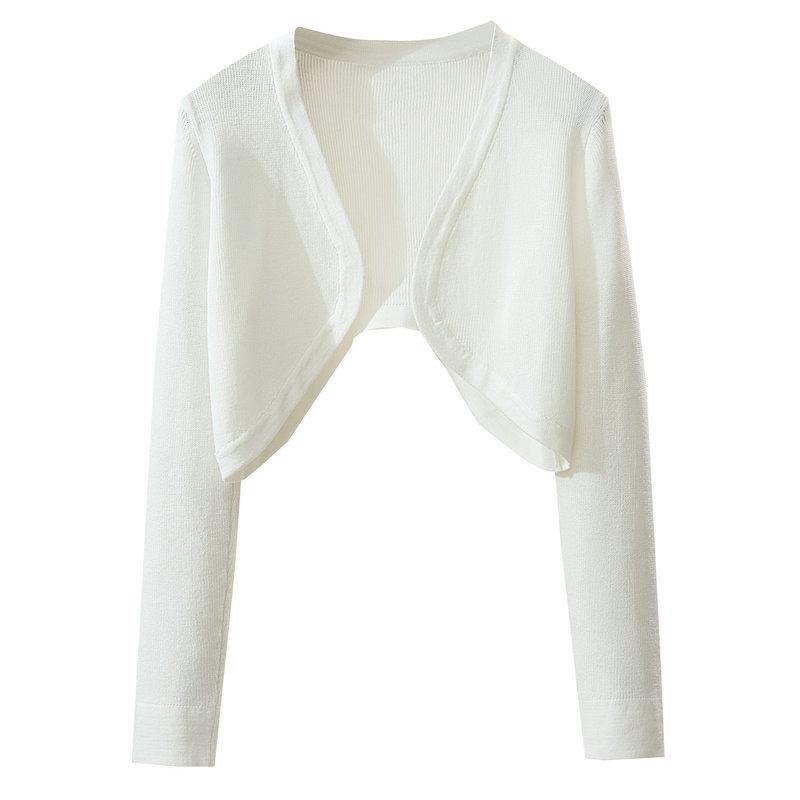 White Summer Knit Shawl Cardigan Dress Cover-up for Women