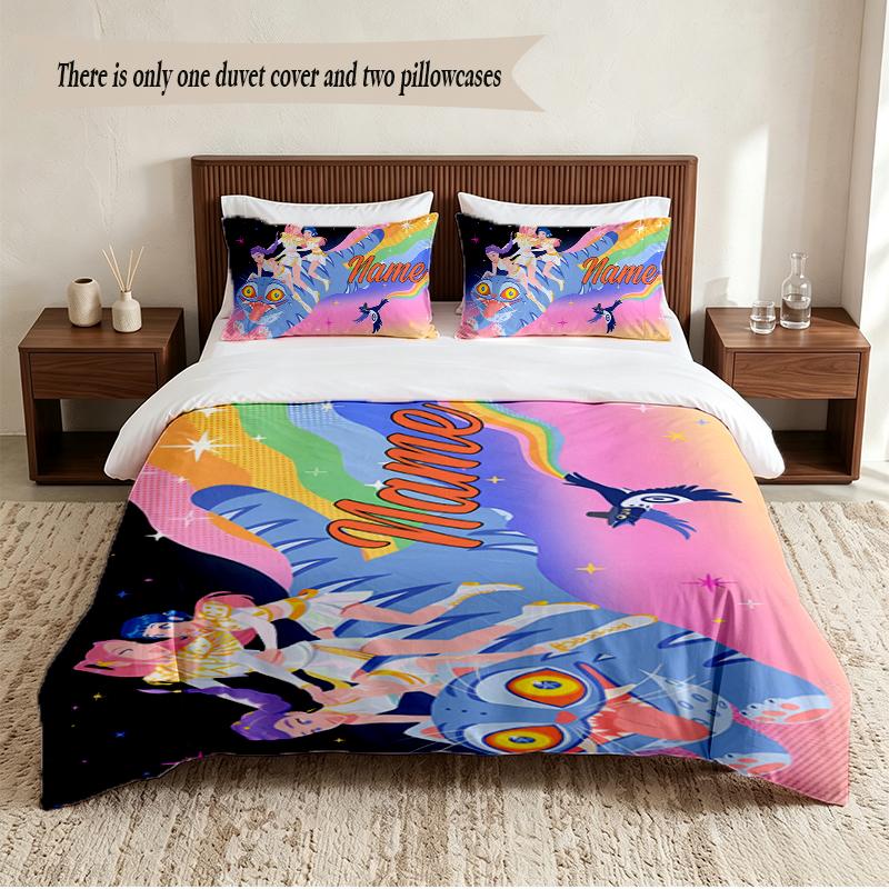 HUNTRIX Personalisierte Individuelle Name 3-teiliges Bettwäsche-Set Weiches Bettbezug-Set Für Schlafzimmer Heimdekoration