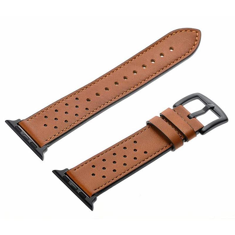 

Watch Band for Apple Watch Series 10 42mm/9 8 7 41mm/SE (2023) SE (2022) SE 6 5 4 40mm/3 2 1 38mm Leather Coated Silicone Watch Band Black