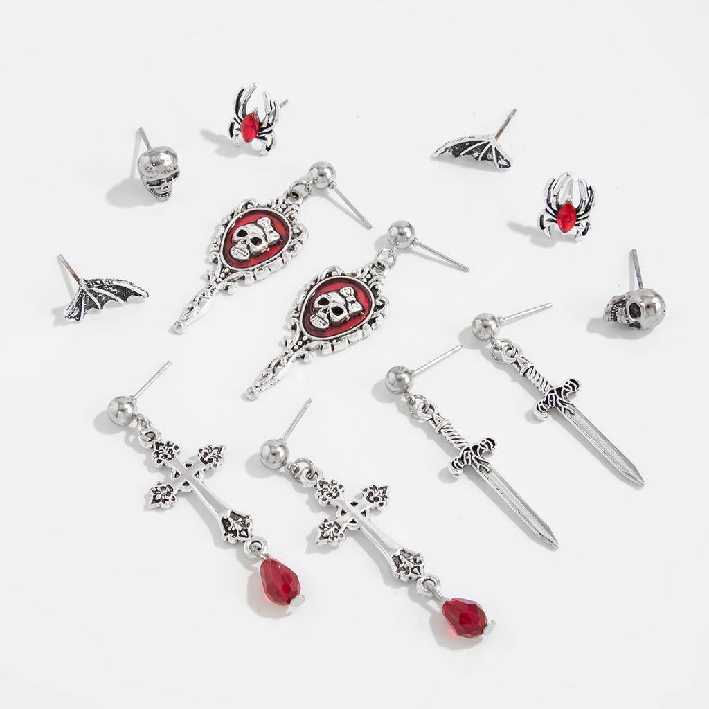 Set Cercei Halloween Desene Animate Amuzant Cap de Dovleac Fantomă Elemente Liliac Ciucure Set Bijuterii Urechi Înfricoșător Amuzant Trendy Accesorii Femei