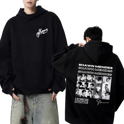Wysokiej Jakości Raper Shawn Mendes Album 2025 Dwustronna Graficzna Bluza z Kapturem Unisex hip hop punk streetwear Mężczyźni kobiety Polarowy pulower