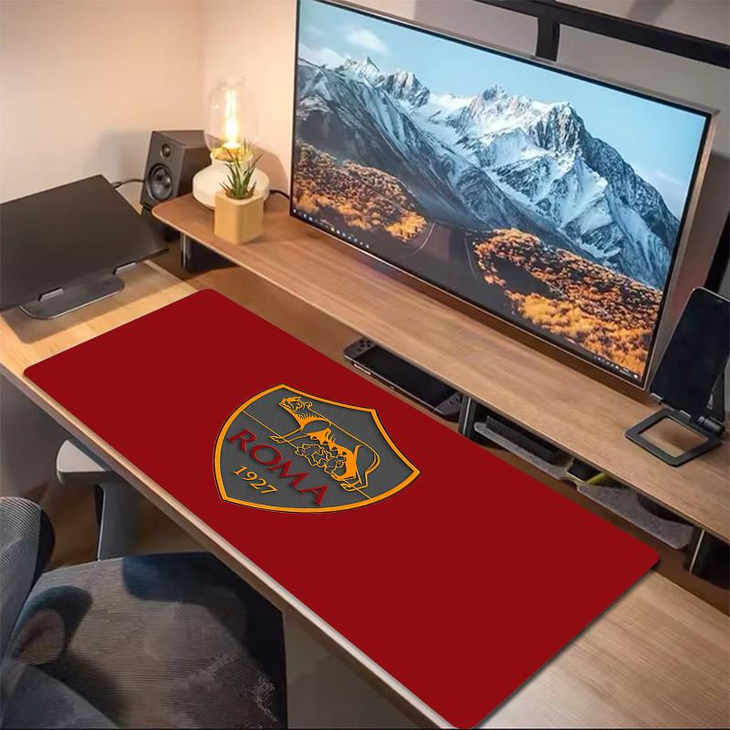 AS Roma Print  Cushion Non-slip Laptop Tablet Big Mousepad XXL Mat Mini PC Playmat With Lock edge