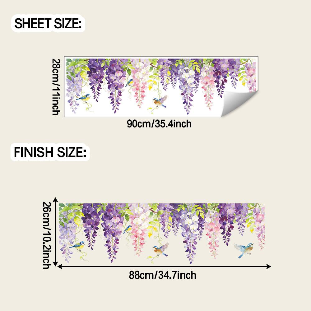 

Painted Purple Wisteria Decorative Window Stickers for Beautifying and Decorating Glass Windows of Home Interiors