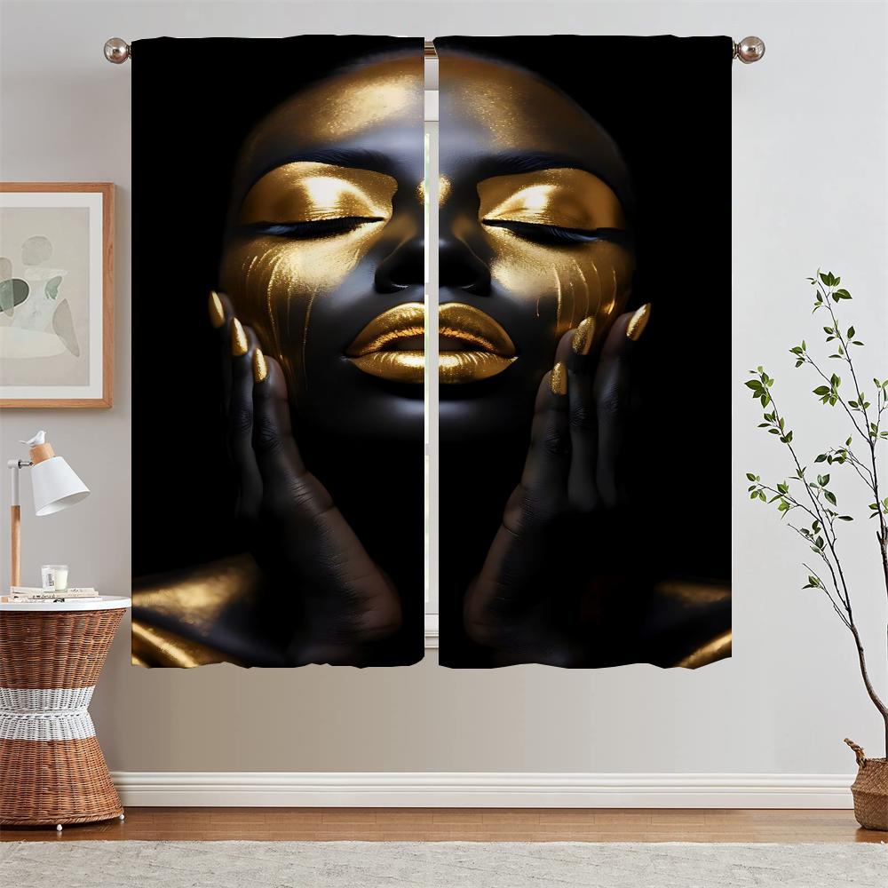 Afrikanische Frau Verdunkelungsvorhang Wohnzimmerdekoration Küchenvorhänge für Schlafzimmer Sonderanfertigungen Kostenlose Versandprodukte Jalousien