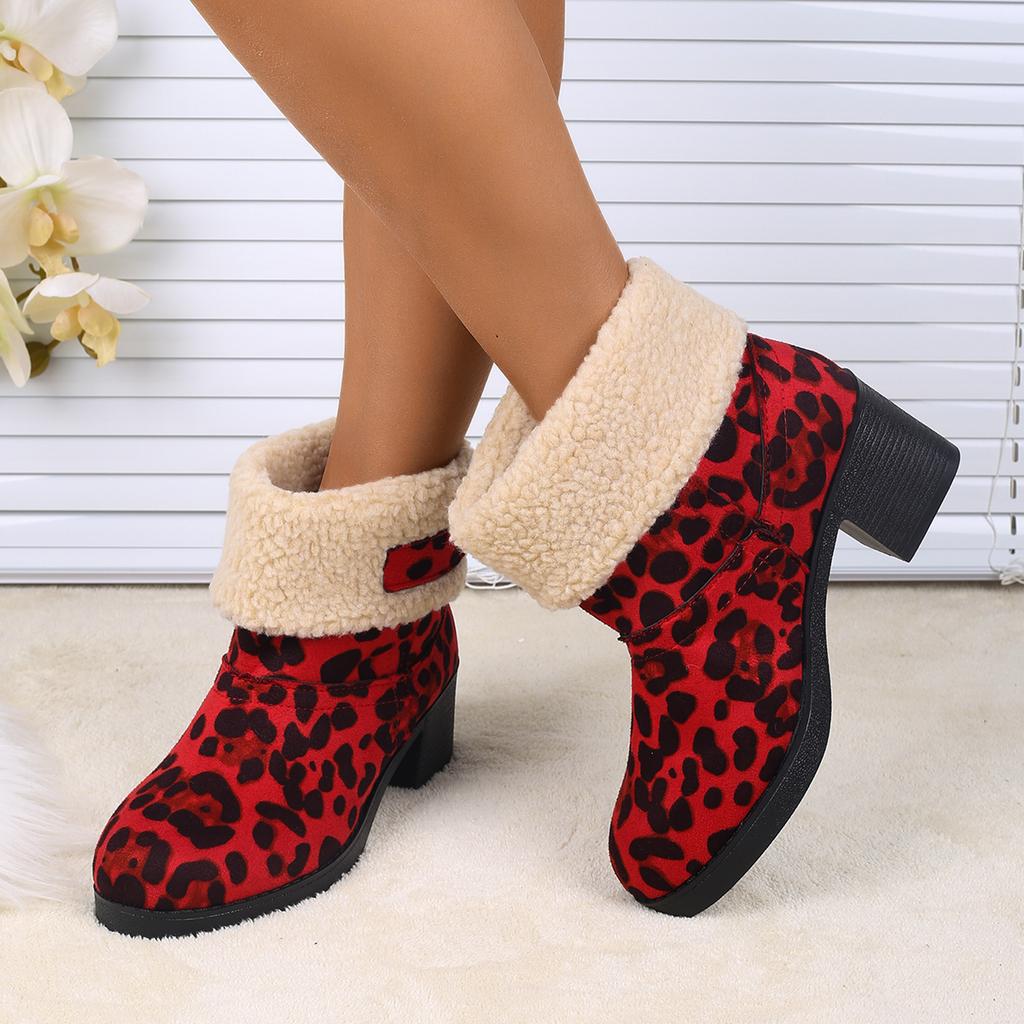 Fashion 2025 New Women Snow Boots Lightweight Comfortable Shoes Female Warm Thickened Fluff High Heels Ankle Boots Women Botas De Mujer
