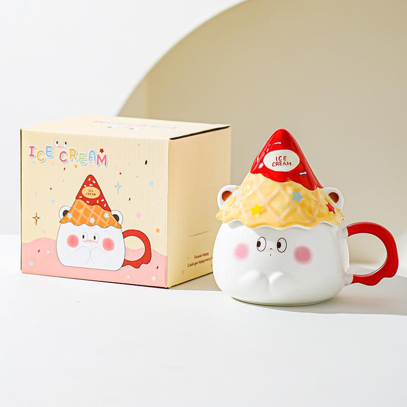 Cartoon Expression Ceramic Mug High Looking Souvenir Gift Water Cup for Best Friend Girl Heart Cup Home Breakfast Cup