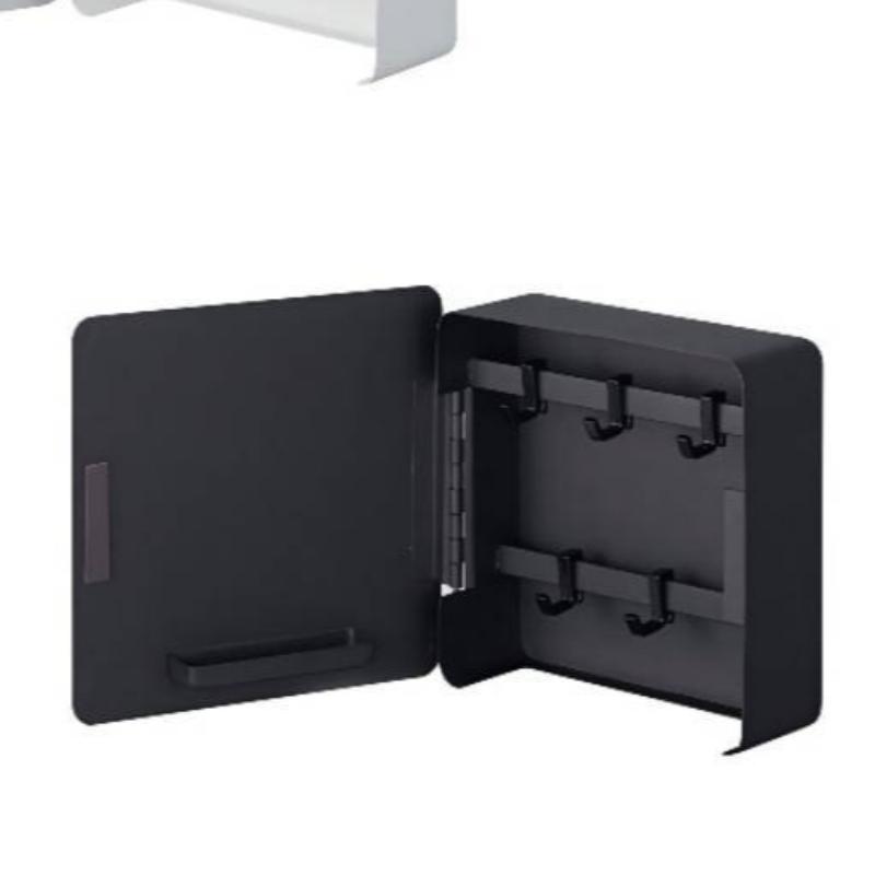

Japanese Korean Style Simple Plastic No Installation Storage Box with Key Hook Magnetic Shelf чорний
