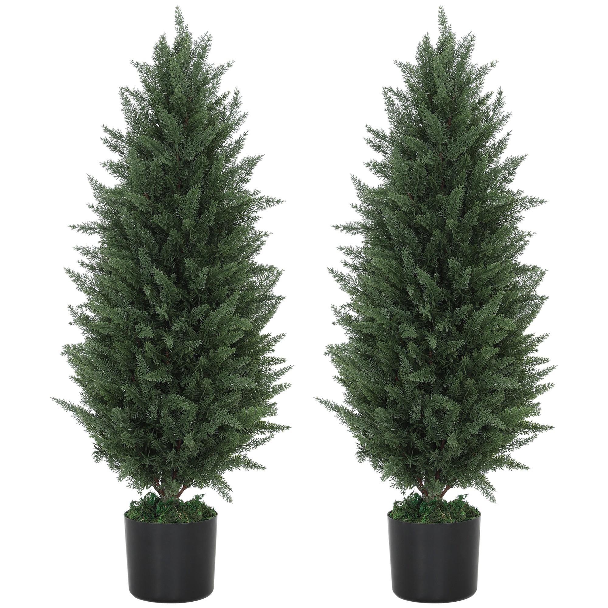 Set of 2 Artificial Cypresses, Artificial