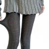 Women Elastic Waist Cotton Tights Warm Opaque Design Dots Pattern Cold Weather Ribbed Fabric Pantyhose Stockings Hosiery