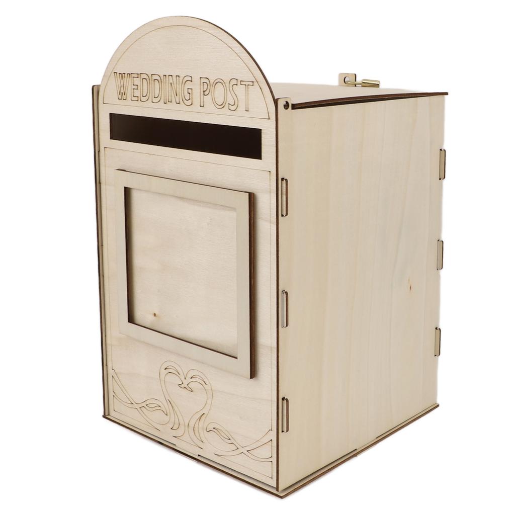 DIY Tre Bryllupspostkasse Postkasse med Lås Nøkkel for Mottakelse Bryllupsdag Fest
