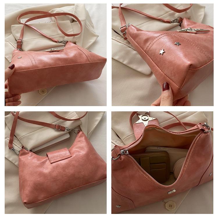 Punk Style Star Design Women Hobos Shoulder Bags Casual Y2k Cool Hot Girls Pu Crossbody Bag Commuter Female Phe Handbags Purse