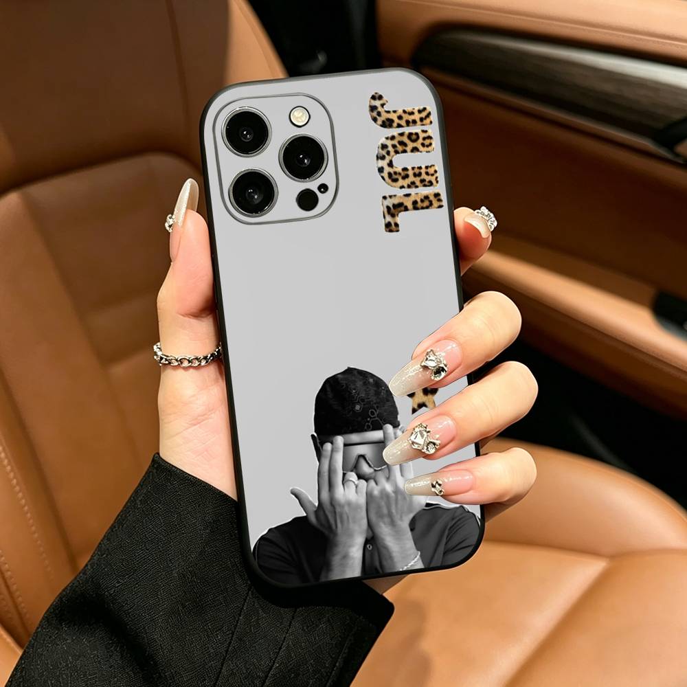 Singer Rapper J-JUL-ES Gesture Phone Case For iPhone 17,16,15,14,13,12,11 Pro Max,16Plus,XS Soft Black Cover