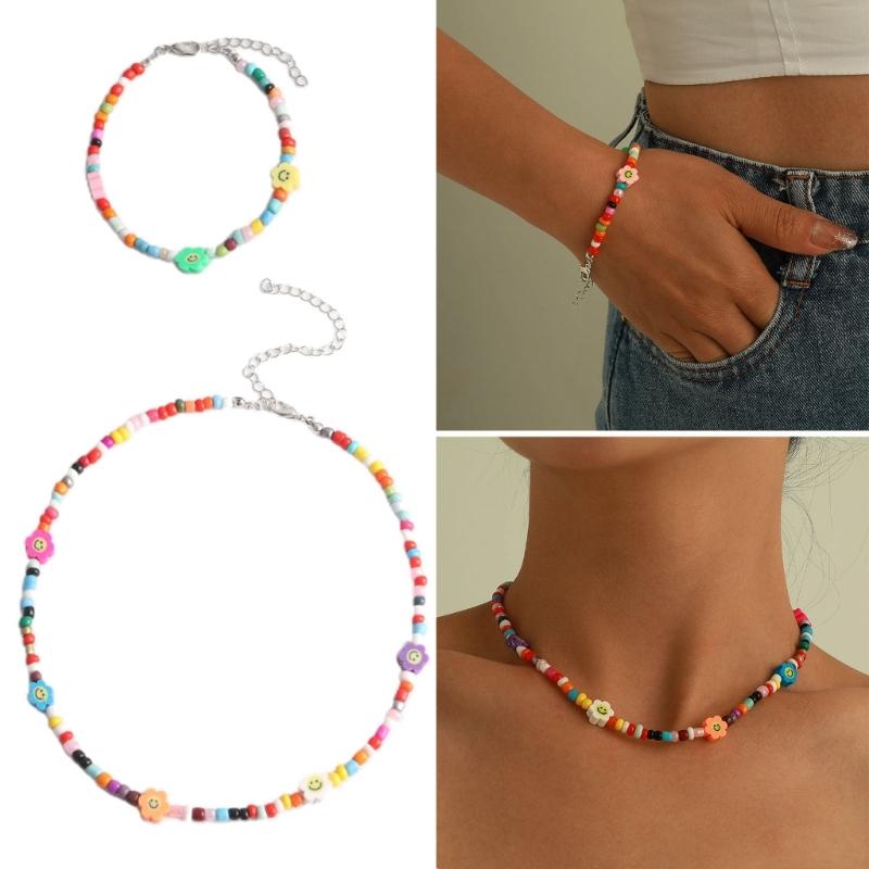 Stylish Neck Jewelry Unique Beads Necklace Colorful Bracelet Comfortable Wrist Jewelry Beads Jewelry for Everyday Wear