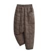 Women's High Rise Jogger Pants Thick Diamond Quilted Harem Trousers Non Elastic Polyester Rib Cuff Winter Commute Thermal Pants