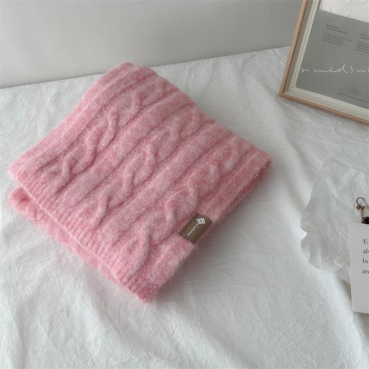 Korean Retro Pattern Wool Blend Scarf - Warm, All-Match, Unisex Winter Neckwear