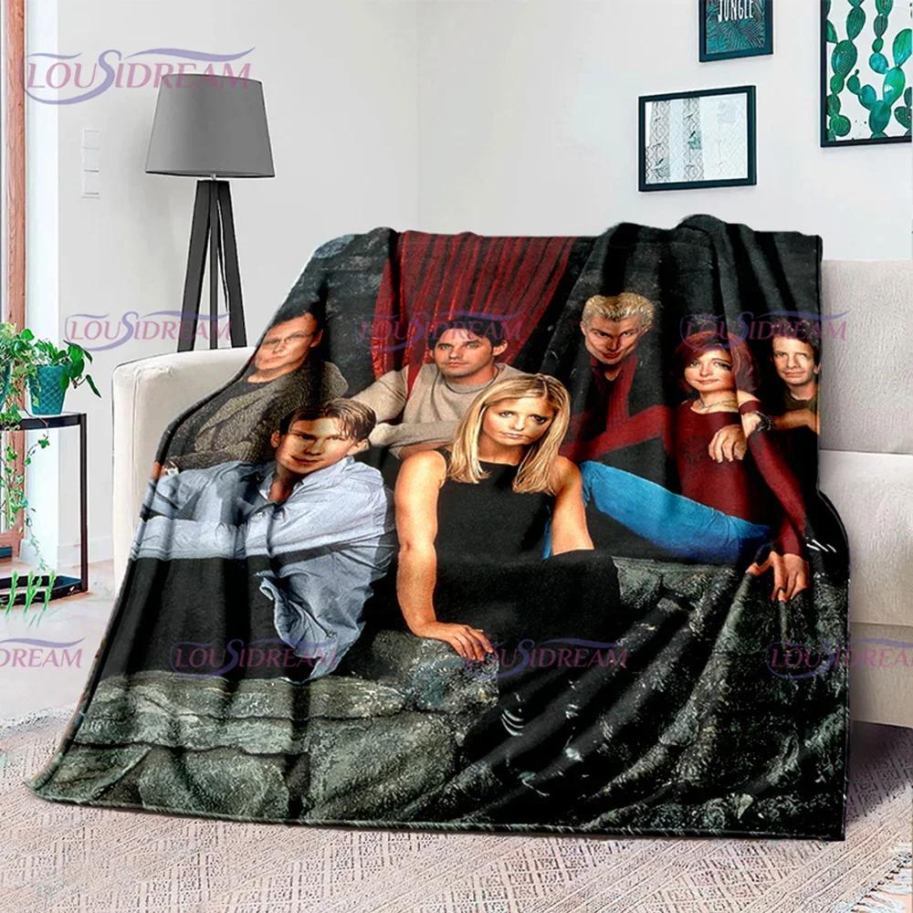American Drama Vampire Slayer Buffy Soft Flannel Blanket Family Picnic Blanket for Kids Plush Flanner Throw Blanket Sofa Bedding