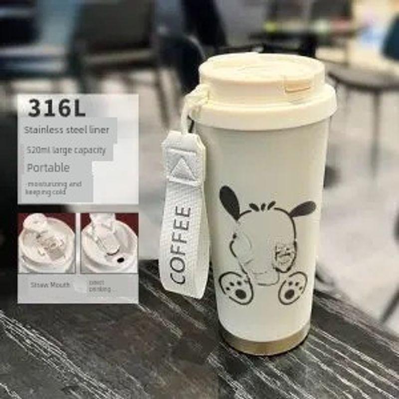 Butterfly Coffee Cup with Large Capacity, Insulated Cup with Straw, Portable Car Water Cup for Female Students, 316 Water Cup