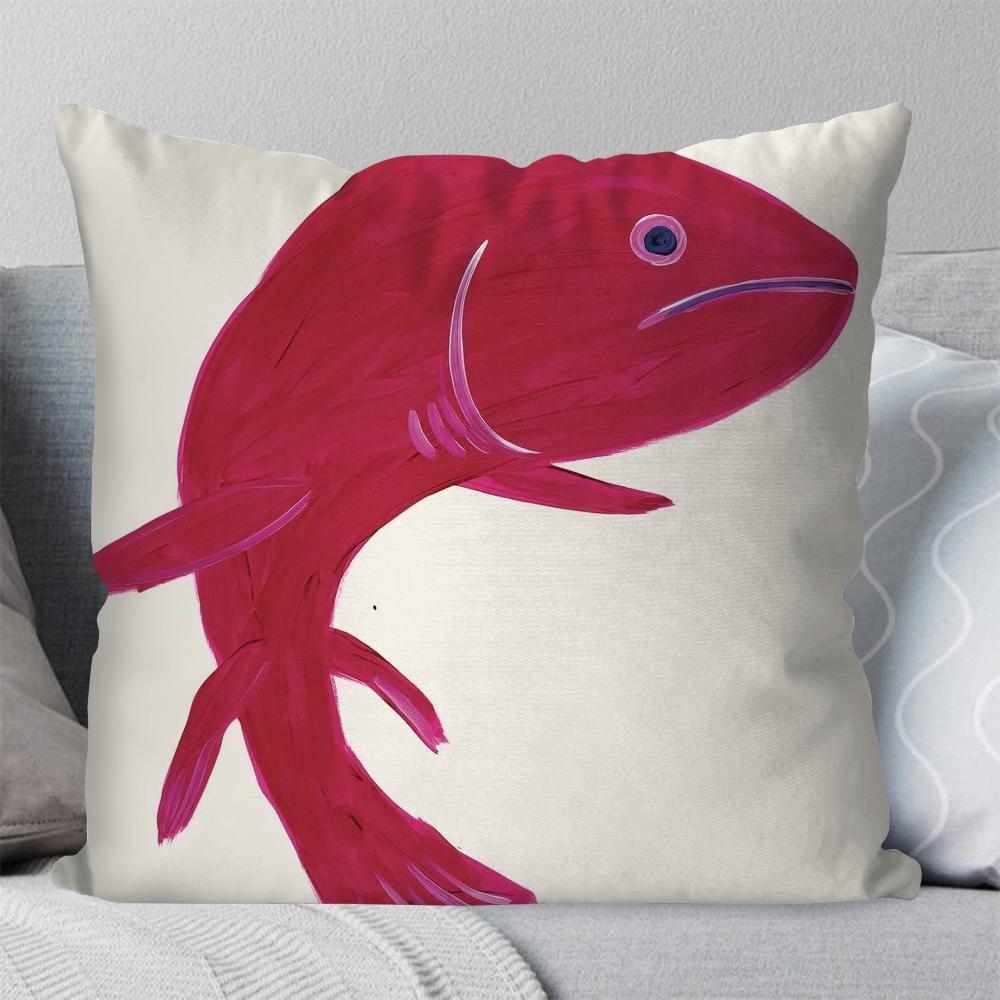 David Shrigley Kunst Malerei Kissenbezug Quadratisches Kissen Schlafzimmer Sofa Freizeit Komfort Kissen Auto Wohnzimmer Heimdekoration 40X40