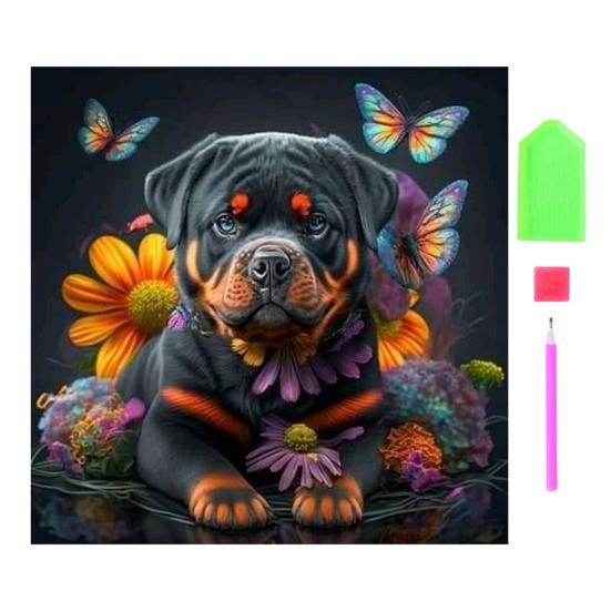 

1 комплект, набор для рисования мелкими животными из искусственного алмаза для детей, взрослых, начинающих, красочный узор в виде собаки Пегаса B