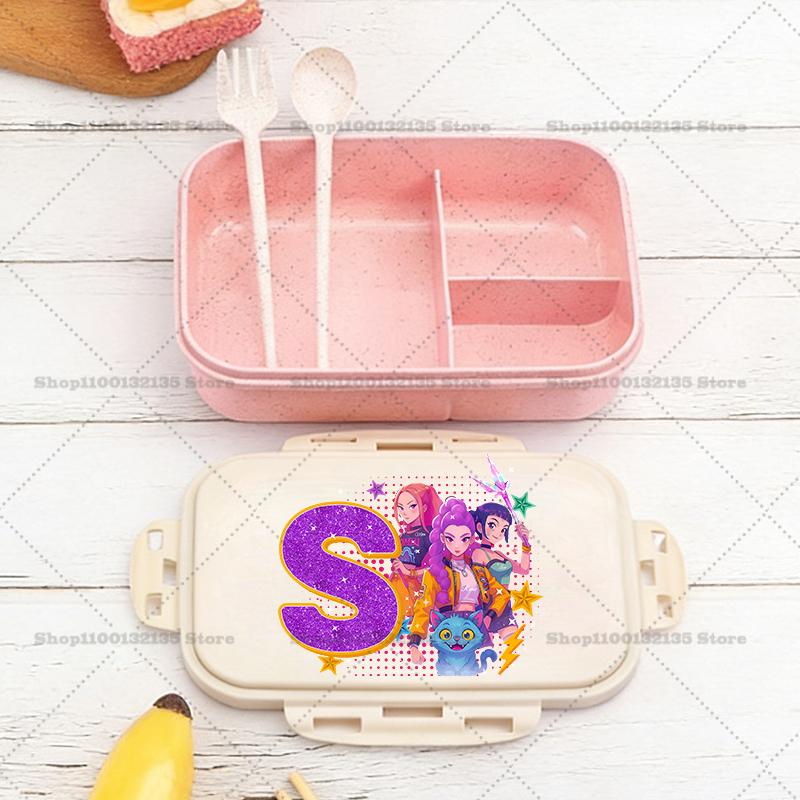 Kpop Loveci Démonů Chlapec Dívka Krabička na oběd Anime Přenosné Bento Boxy Student Hermetická Nádoba na potraviny Jednovrstvá Kapacita Dětský Dárek