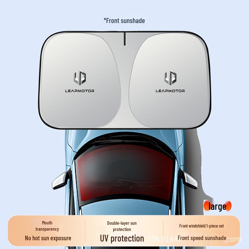 Leapmotor Car Sunshade Set: C10, C11, C16, T03, A10, LAFA5 Models - 5-Piece Windshield & Side Window Shades.