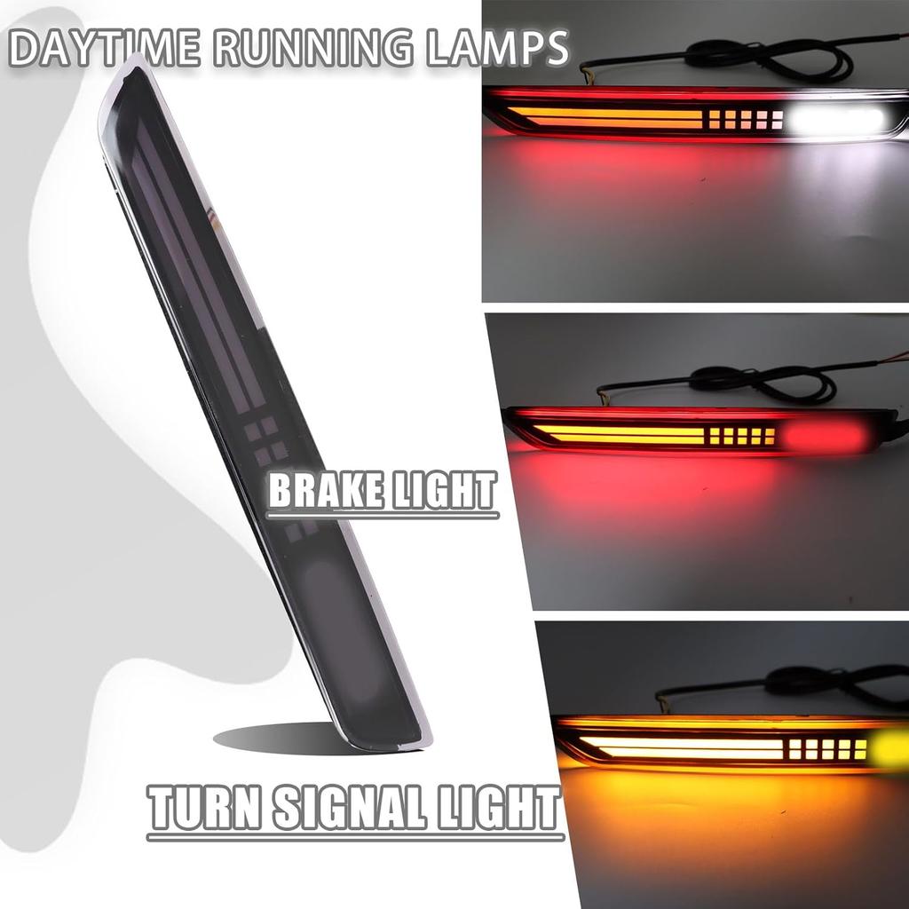LED Rear Reflector Bumper Fog Light DRL Sequential Turn Signal Lamp Feature Kit for Mazda CX-50 2023-2024 Replacement Rear Bumper Trim Accessories