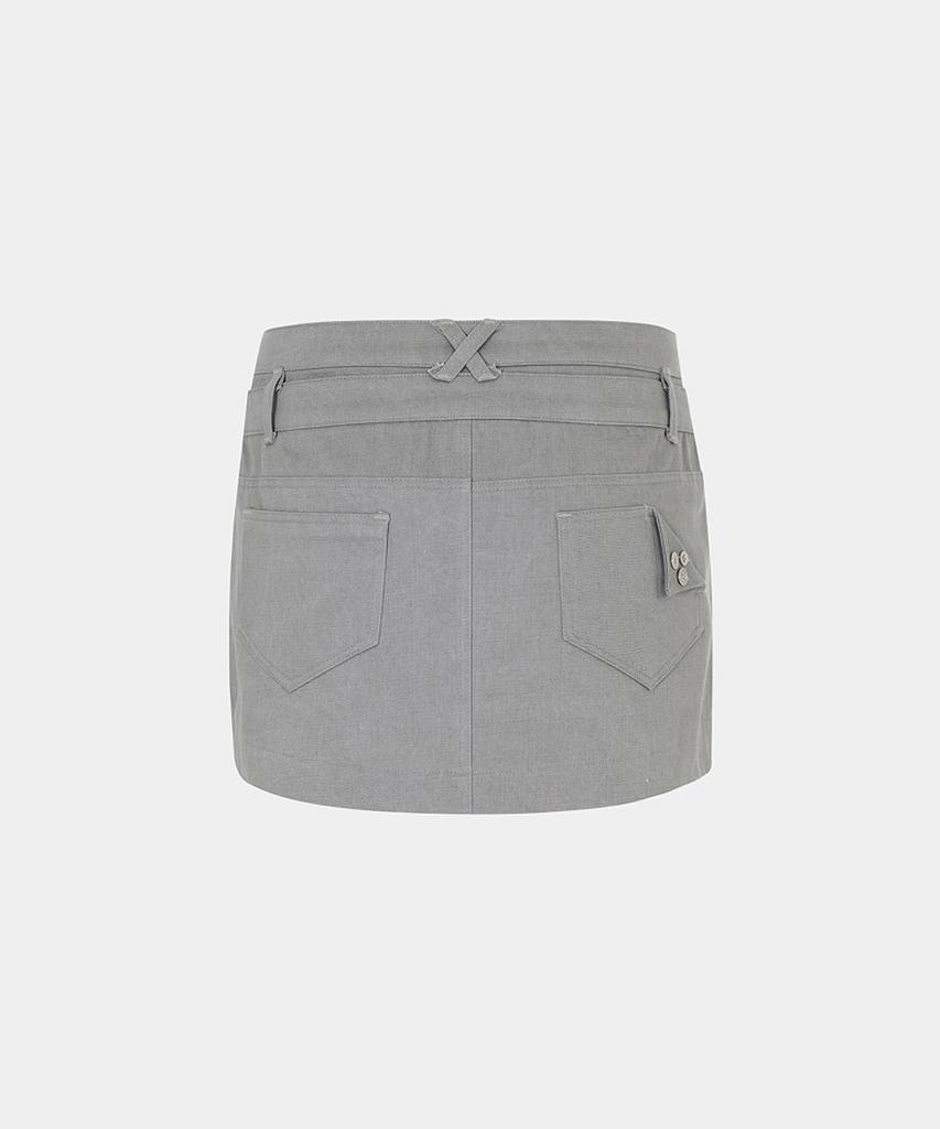 Lupeon Double-Obi Cationic Skirt / Double-Obi Cationic Skirt [Gray]