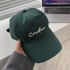 Trendy Letter Design Pink Baseball Cap For Women With Round Top And Brim Bent