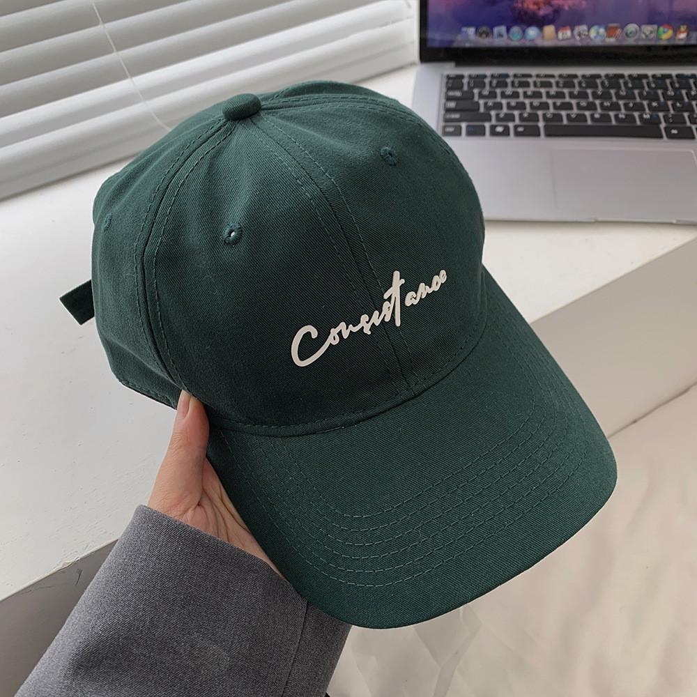 Trendy Letter Design Pink Baseball Cap For Women With Round Top And Brim Bent