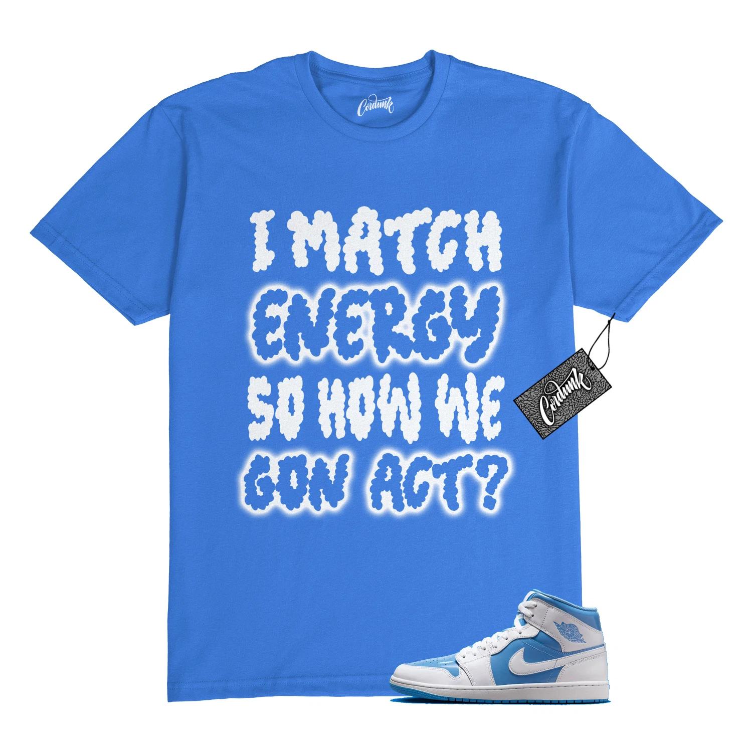 1 Mid Legend Blue White T Shirt to Match MATCH 4XL