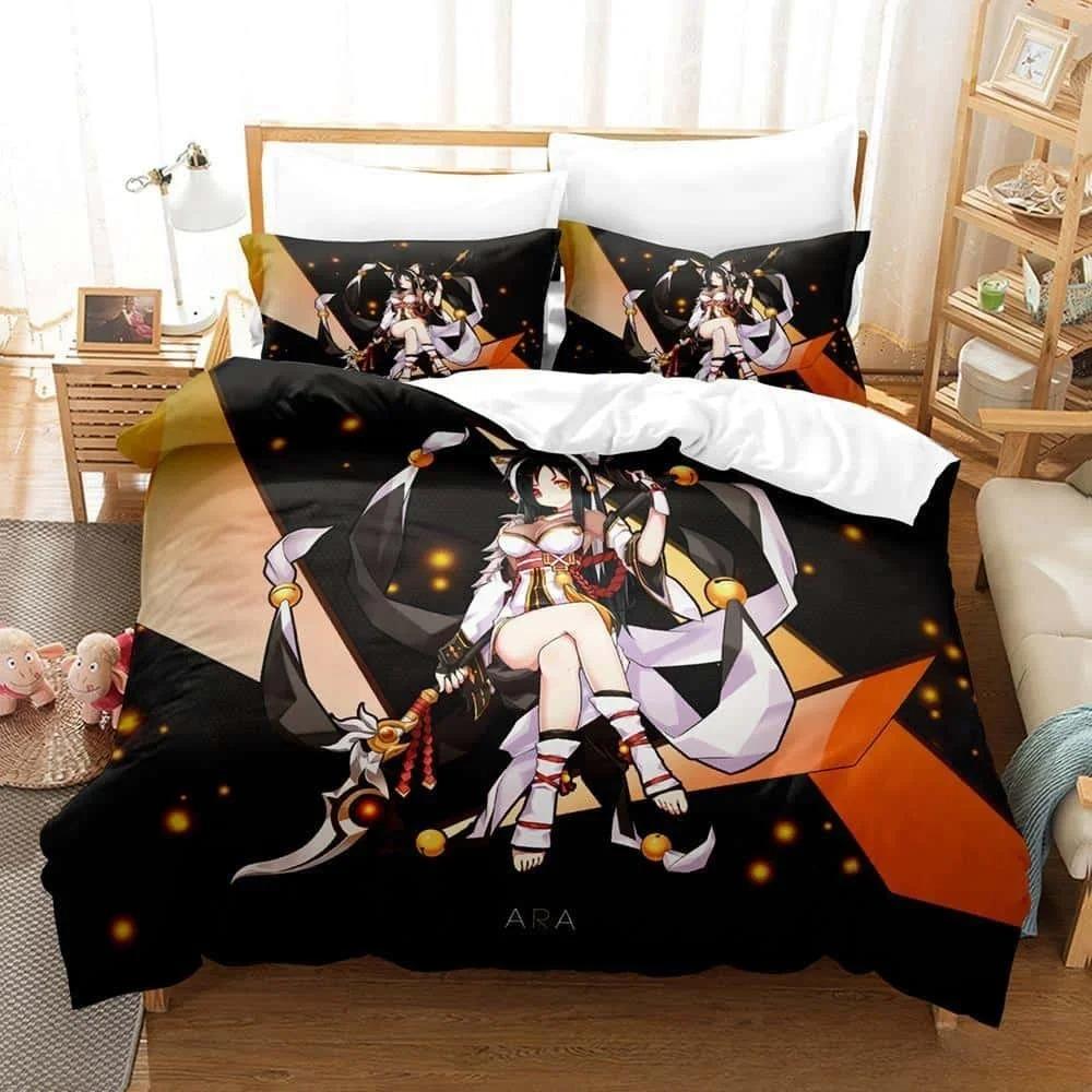 3D Print Anime Elsword Bedding Set Single Twin Full Queen King Size Bed Set Adult Kid Bedroom Duvet cover Sets For Home Textiles