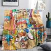 1 BUC Bucată Unică Tony Tony Chopper Pătură din Flanel cu Model Potrivită pentru Toate Sezoanele Pentru Decor Acasă Căldură și Confort Cadouri Cadou de Sărbători