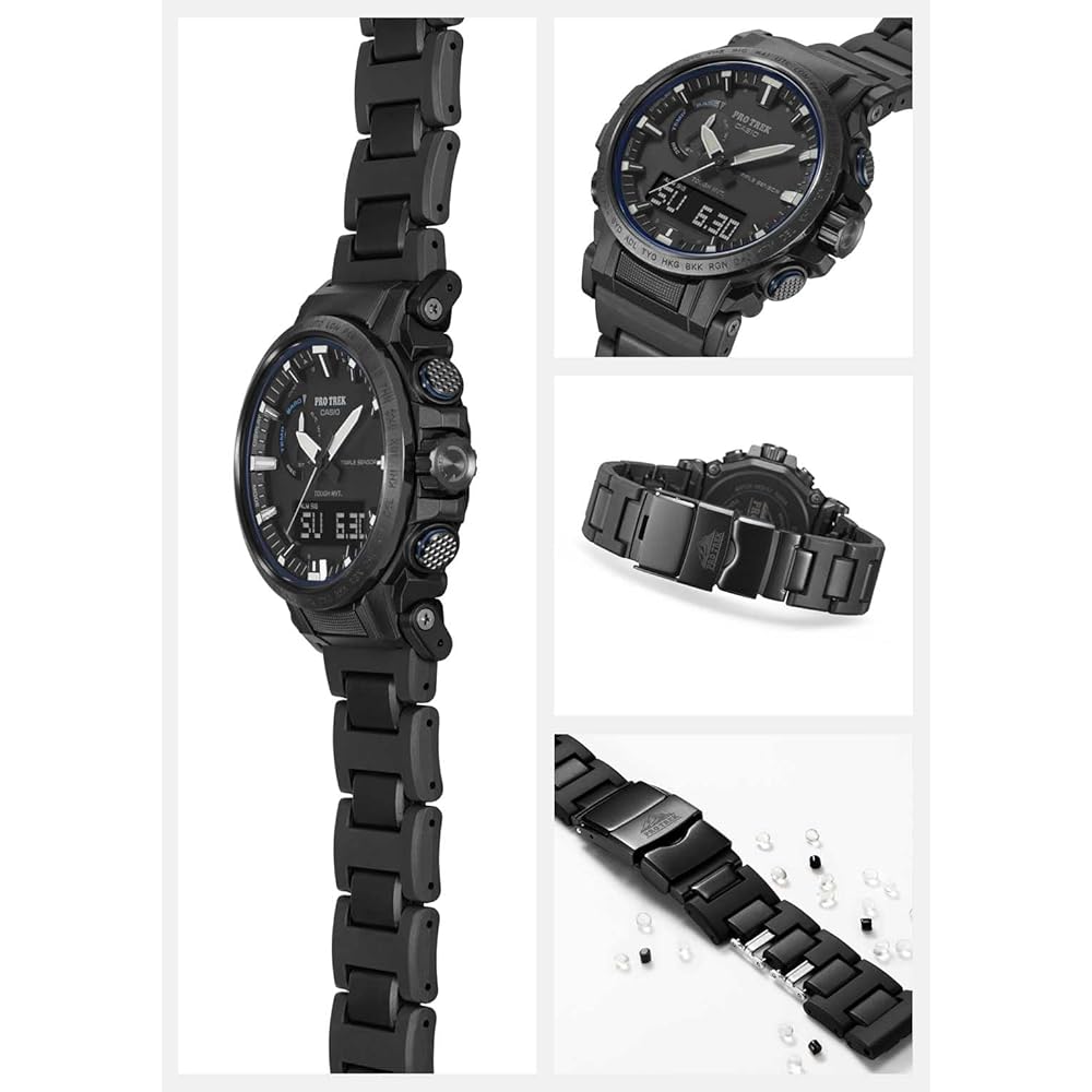 Casio Pro Trek Watch [Official Japanese Product] Climber Line Radio-Controlled Solar Watch Made with Biomass Plastic PRW-61FC-1JF Men's Black