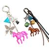 Fashion Bag Accessories Retro Pendant 3D Dices Weaving Rope Horse Keychain Accessories Stylish Car Interior Decoration