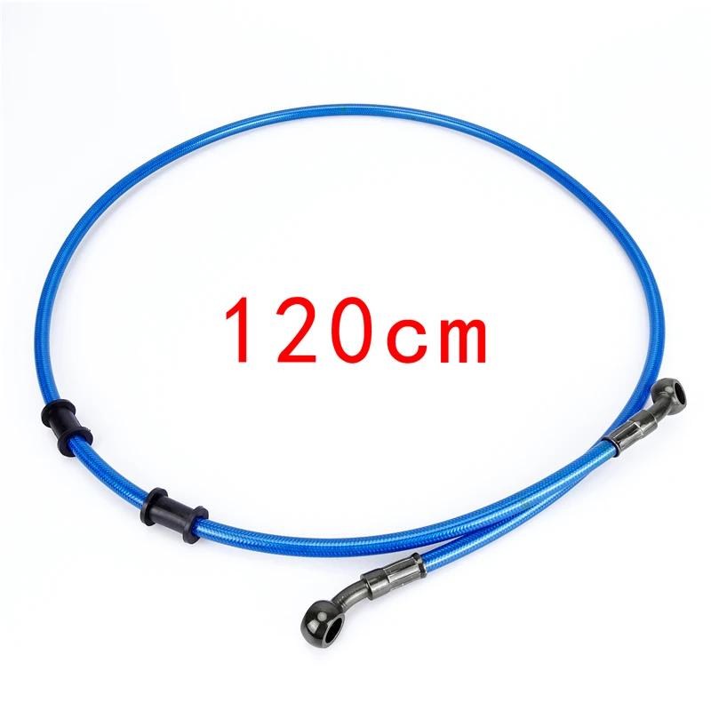 M10 50-120cm Motorcycle Dirt Bike Braided Line Steel Brake Hose Cable Hydraulic Banjo Pipe Universal Fit Racing