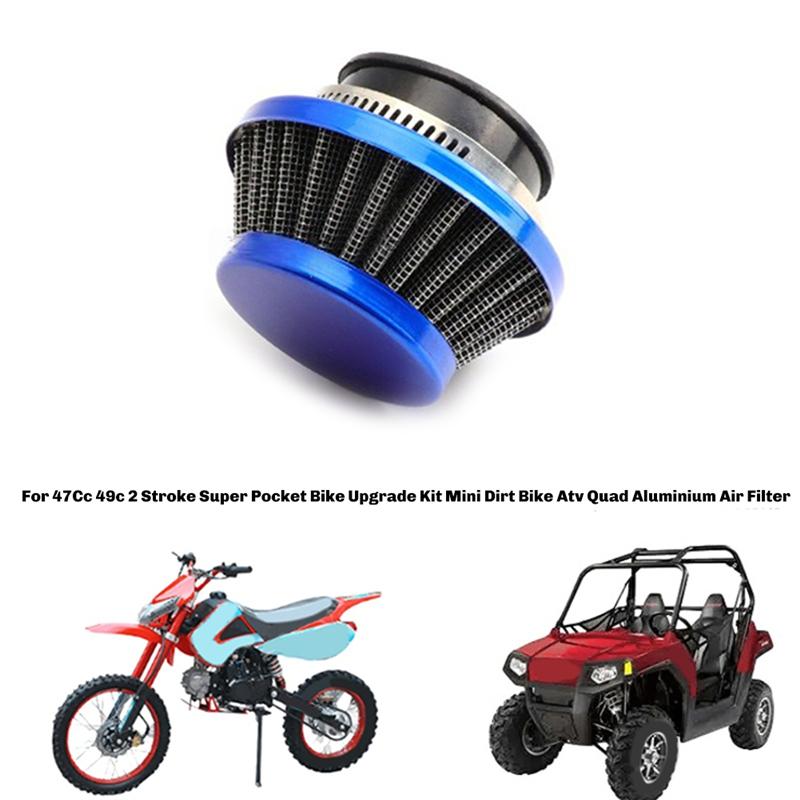 44Mm Air Filter For 47/49Cc Pocket Bike MINI Dirt Bike Motorcycle Carburetor Cleaner Blue
