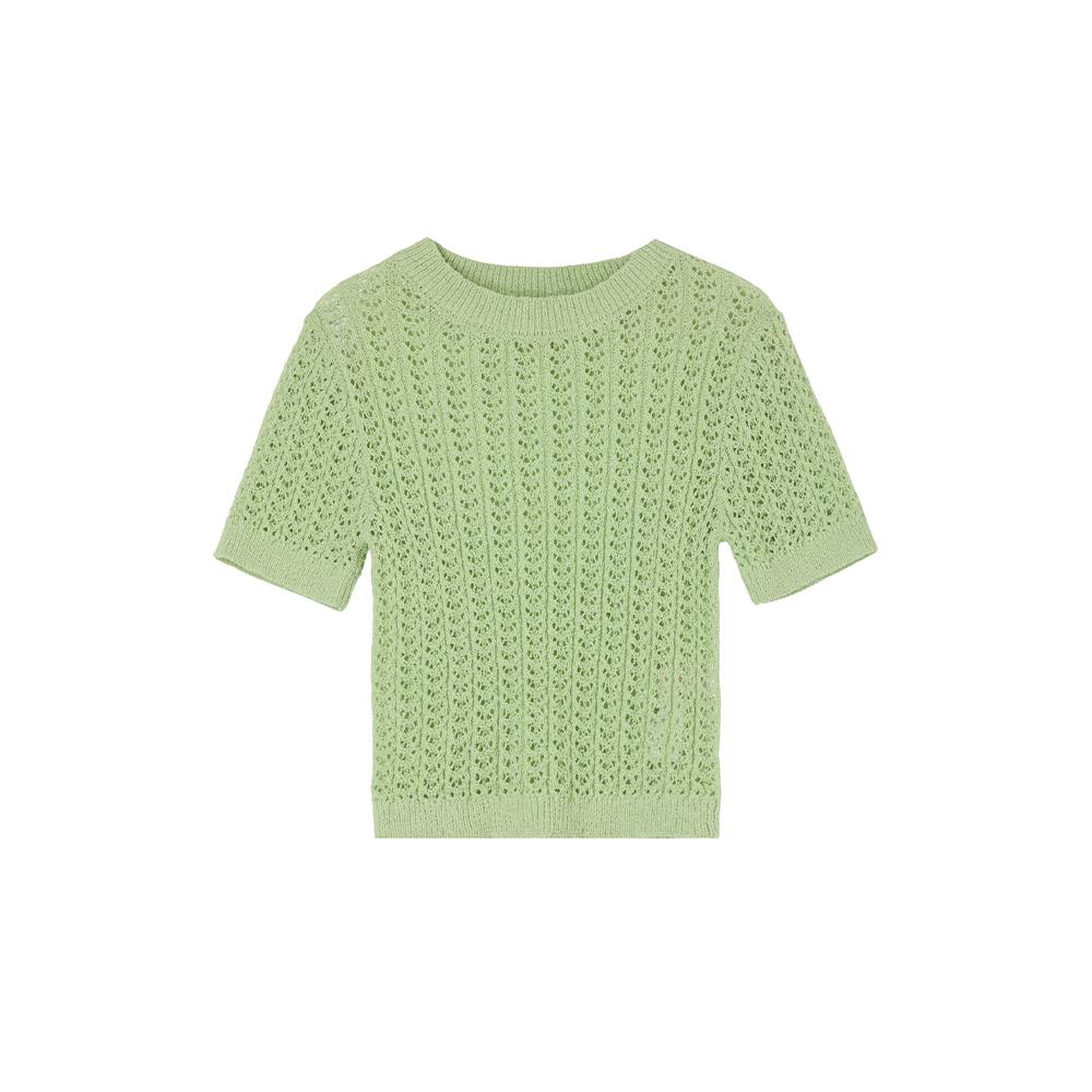 LAP Round Crochet Short Sleeve Knit As2Kh465