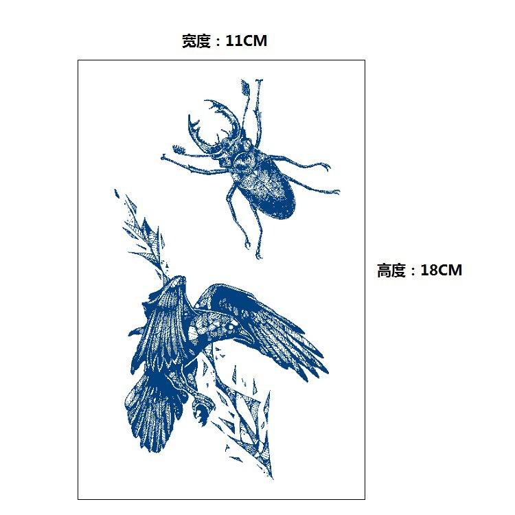 Gradual Change Herbal Fashion Personality Japanese Wave Whale Waterproof Simulation Long Time Does Not Fade Tattoo Sticker