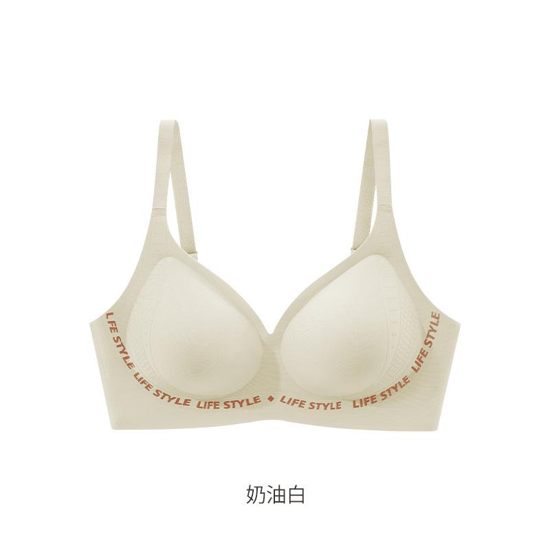

[Customized] Round cup without steel ring, soft support, lifting and gathering, no trace and anti-sagging XXL（40/90ABC） вершковий