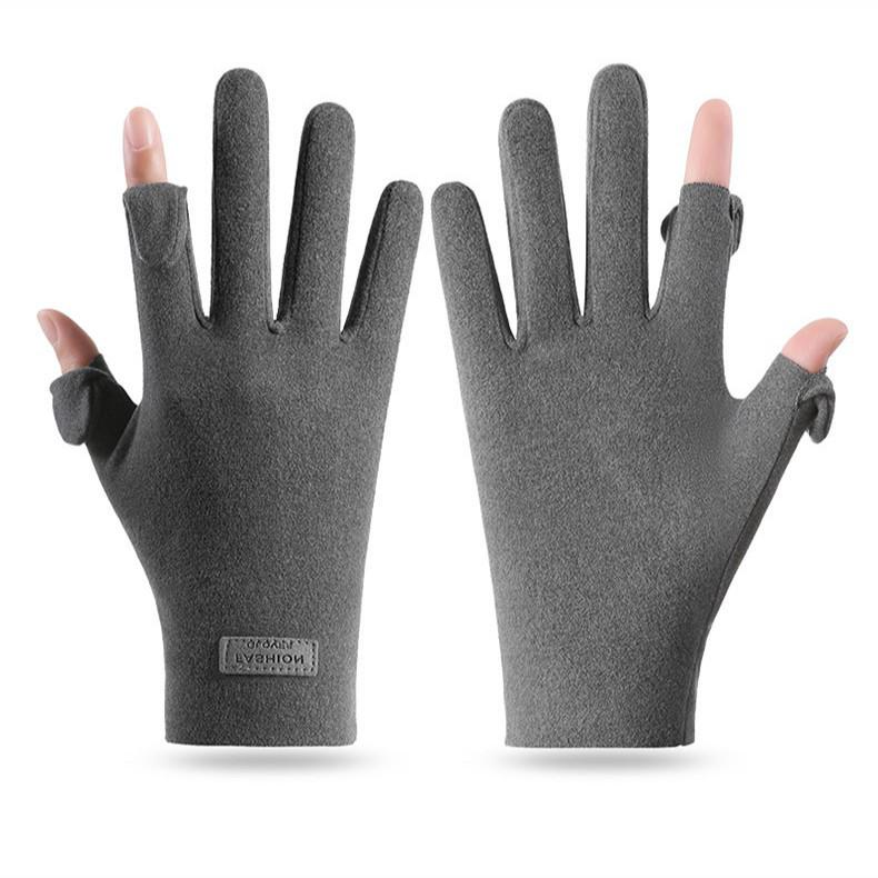 Damen Herbst/Winter Warme Samthandschuhe: Voll- und Halbfinger, Touchscreen-kompatibel für Outdoor und Autofahren.