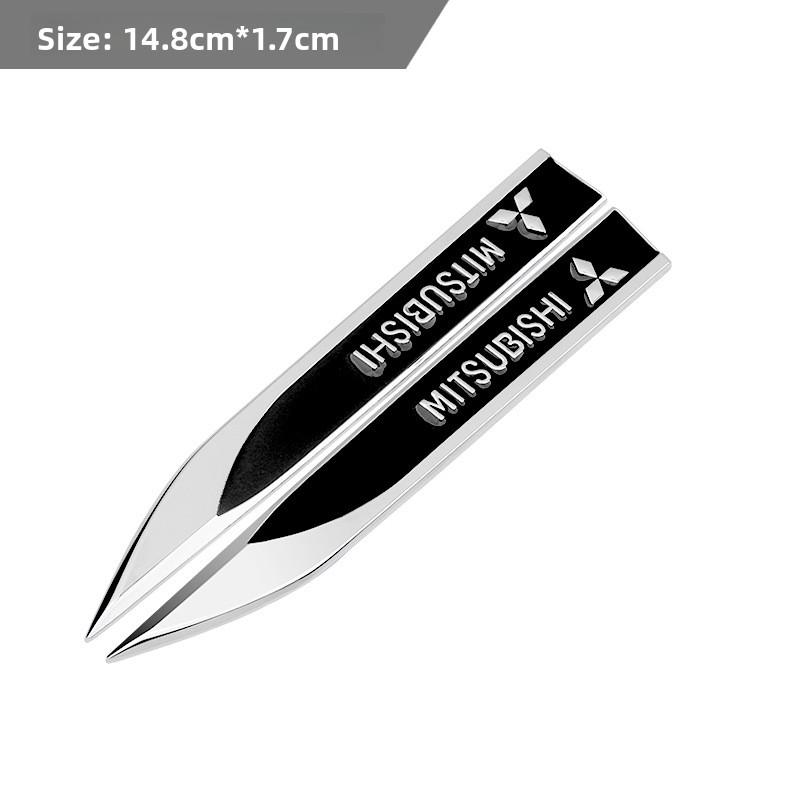 

Car Metal Blade Styling Side Fender Logo Sticker For Mitsubishi Outlander Lancer ASX Eclipse Pajero Delica Triton Attrage Mirage